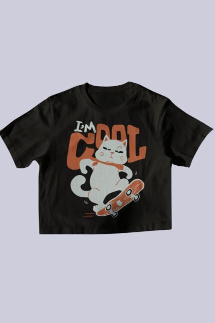 I'm Cool Cat Crop Top