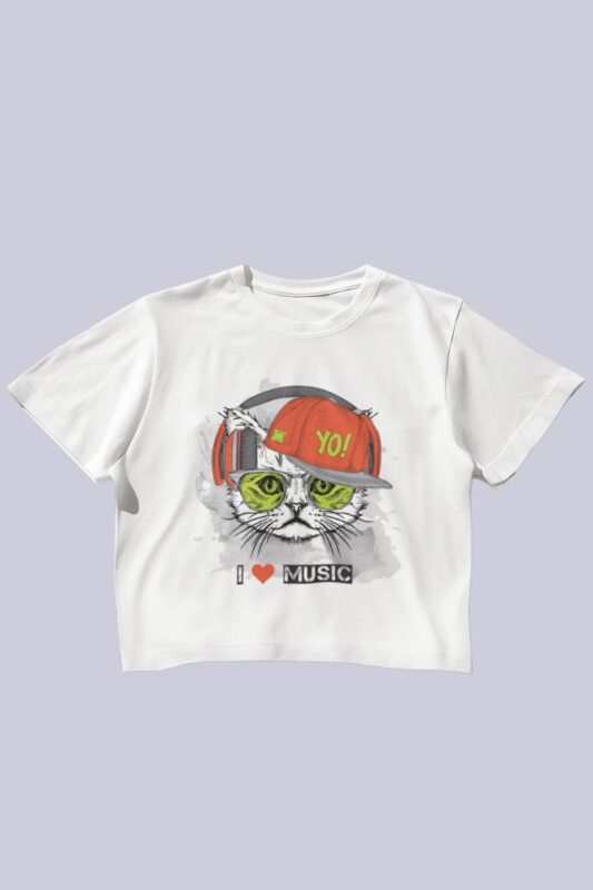 Home Shoppy Style 53 Music Lover Crop Top for Women
