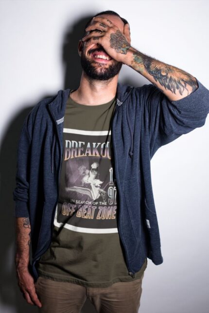 A Men Wearing Shoppystyle Classic Fit T-shirt