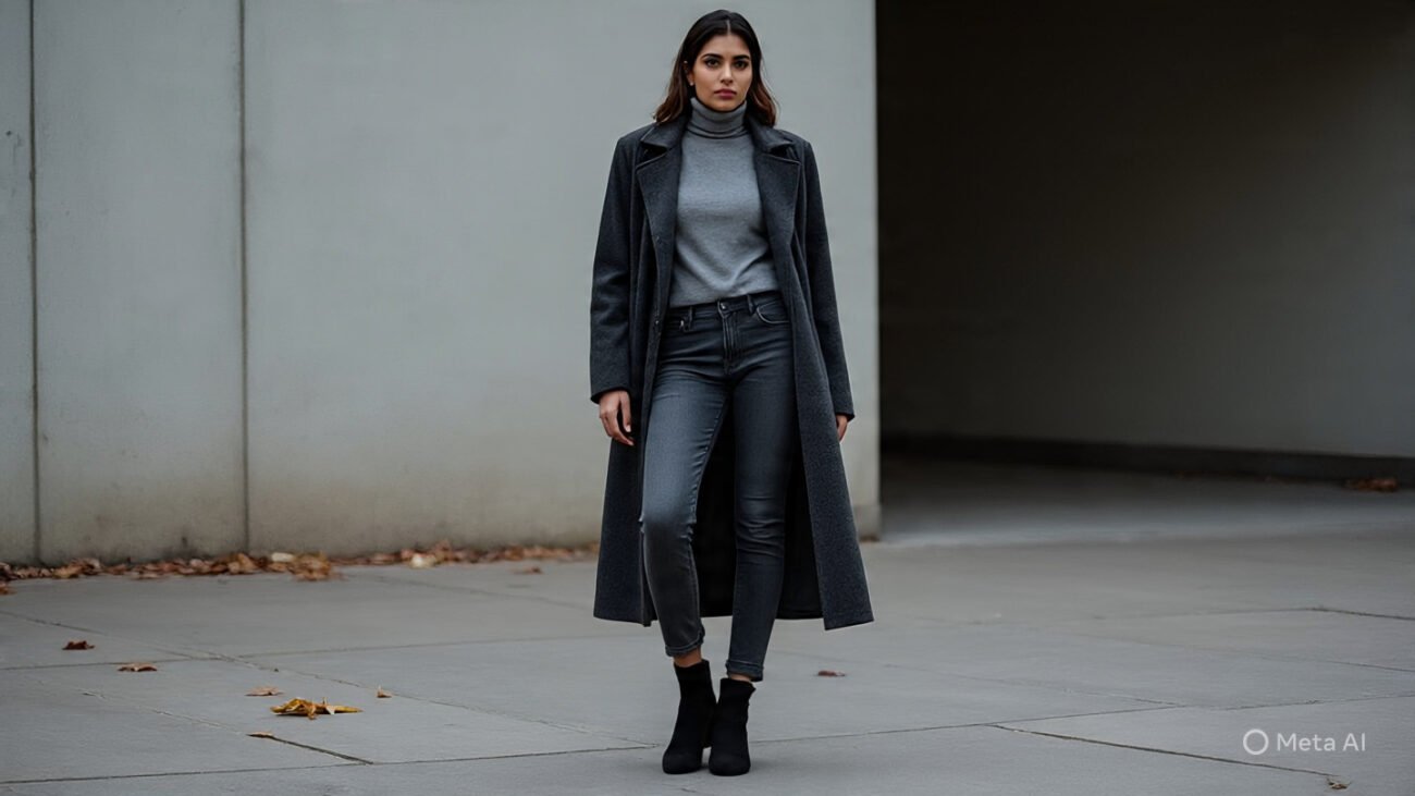 7 Powerful Ways to Style Grey Jeans Like a True Street Style Expert 4 Monochrome Magic