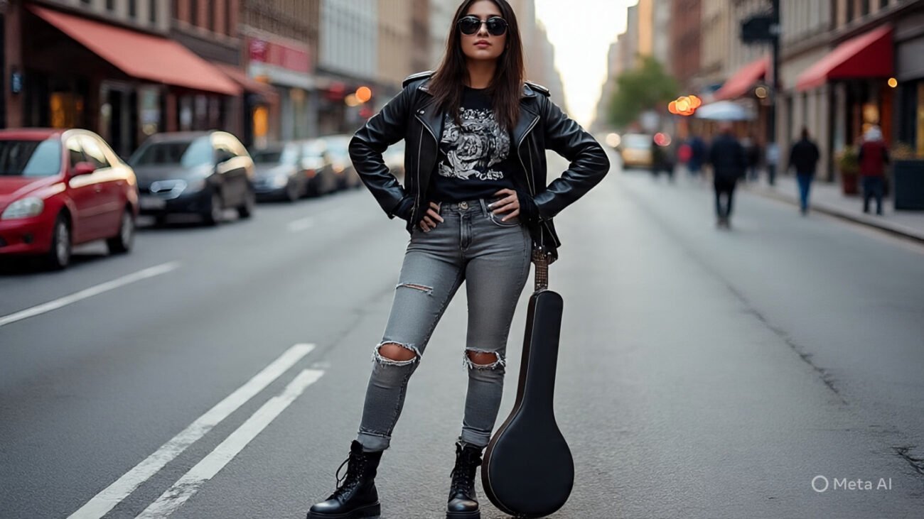 7 Powerful Ways to Style Grey Jeans Like a True Street Style Expert 7 Leather Jacket aur Grey Jeans