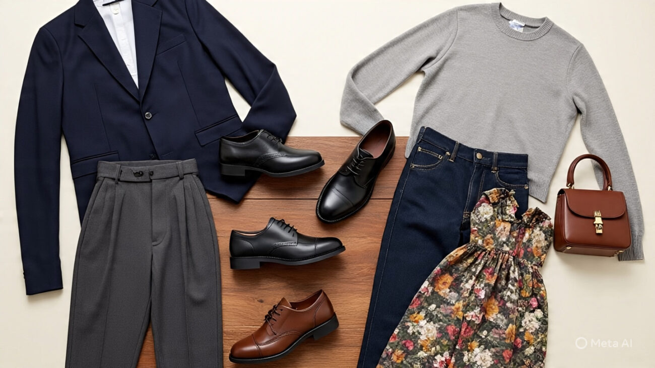 7 Must-Have Reasons Derby Shoes Are the Game-Changing French Trend This Fall 6 flat lay of outfits paired with different