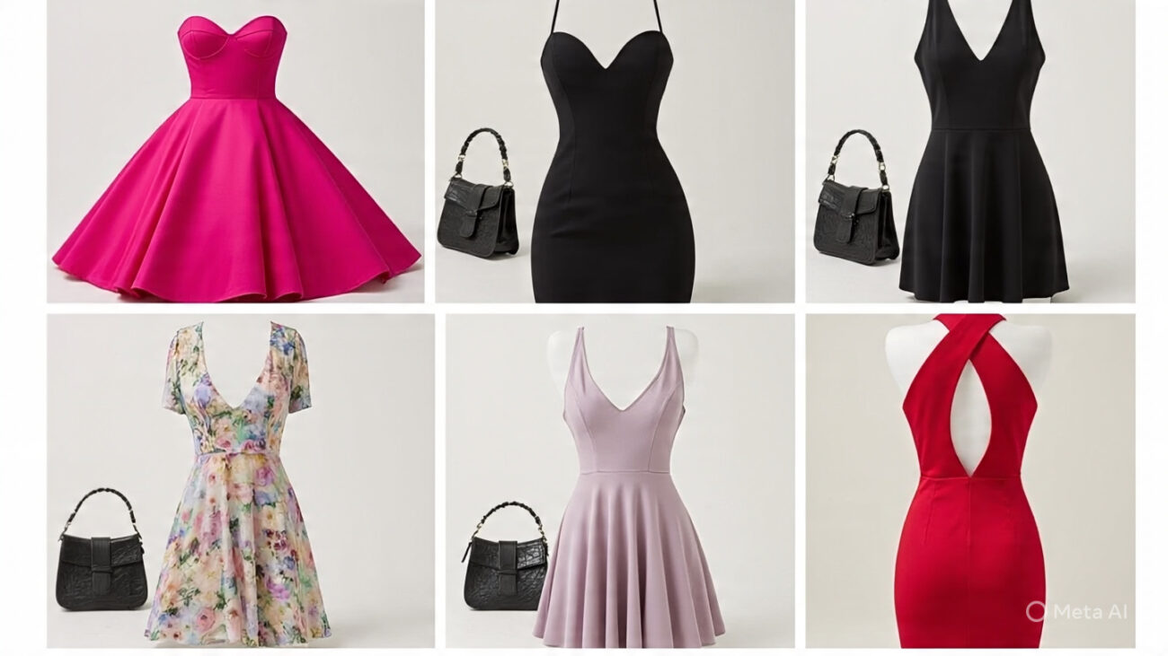 Year of the Minidress: 7 Powerful Reasons Why 2025 Is All About High Hemlines 6 mood board of four minidress styles