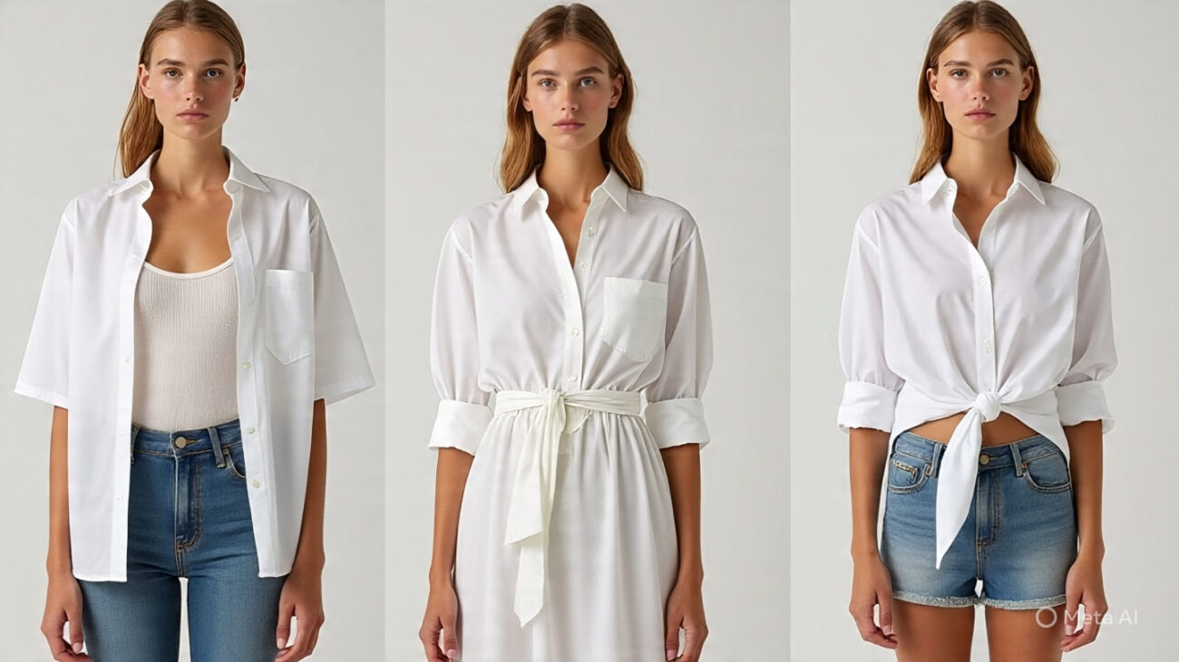 30 Outfits, 10 Pieces: Master the Art of Wardrobe Math 4 one piece multiple ways the white shirt 2