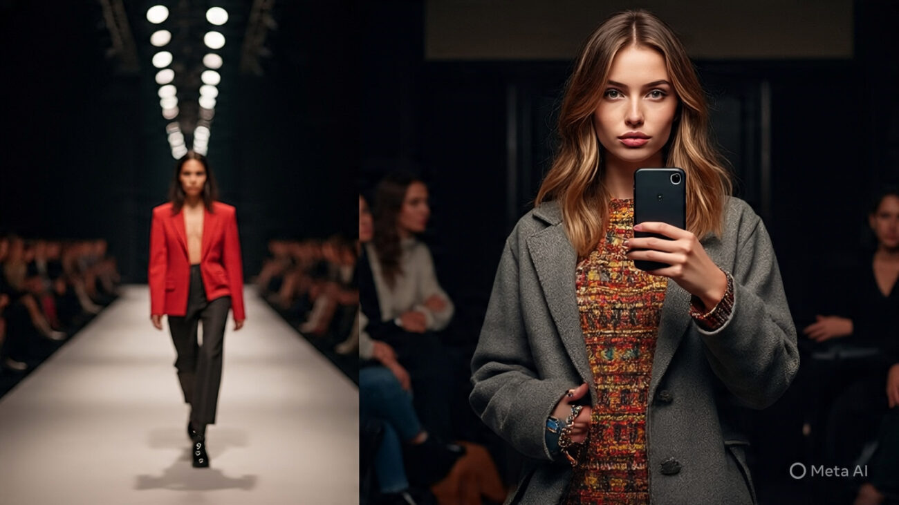split screen image of a traditional fashion