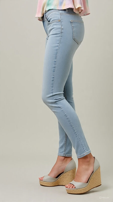 6 Stunning Shoes to Wear with Bootcut Jeans to the Office for a Chic Work Look 7 women wearing side view of peep toe wedges