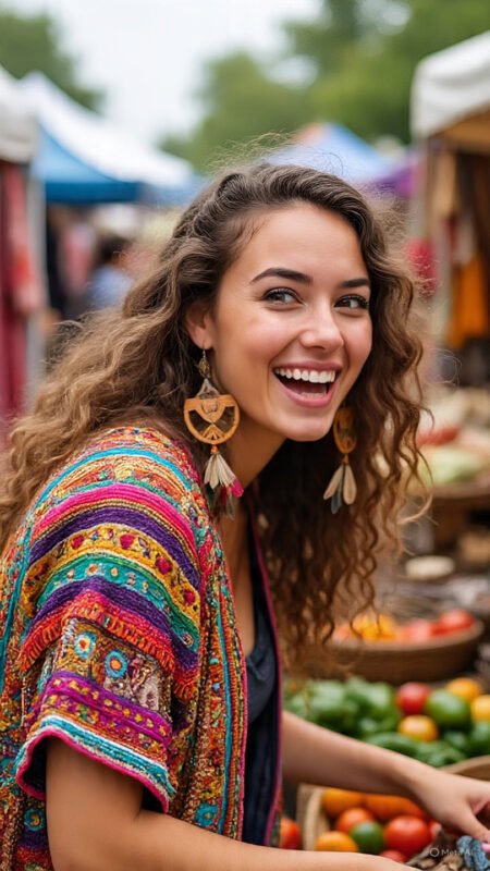 White T-Shirts for Women: 12 Killer Ways to Style Jeans and a T-Shirt in 2025 10 young woman at flea market with embroidered