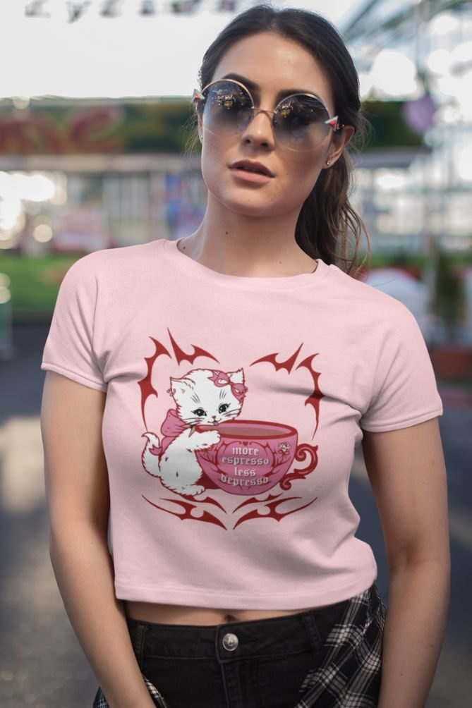 151 More Espresso Less Depresso Crop Top