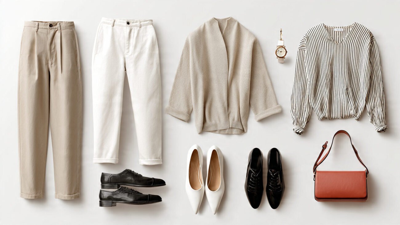 create a collage of 5 outfit shoe