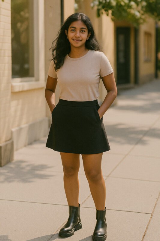 8 Powerful Ways to Style a Mini Skirt and Boots Outfit with Tees (Gen Z Edition) 5 ChatGPT Image Nov 7 2025 12 16 58 AM