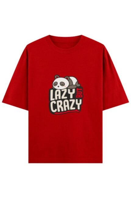 Lazy But Crazy Panda Oversized Classic Tee