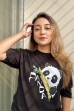 Cute Panda Classic Oversized T-Shirt – Premium Cotton Streetwear Tee - Image 3