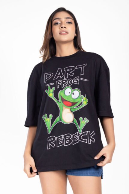 Dart Frog Rebeck Oversized Tee for Women cartoon graphic t-shirt