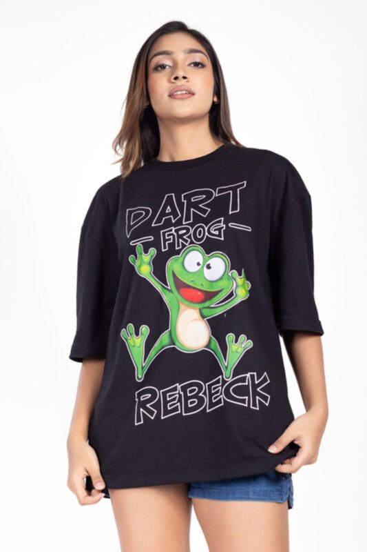 Dart Frog Rebeck Oversized Tee for Women cartoon graphic t-shirt
