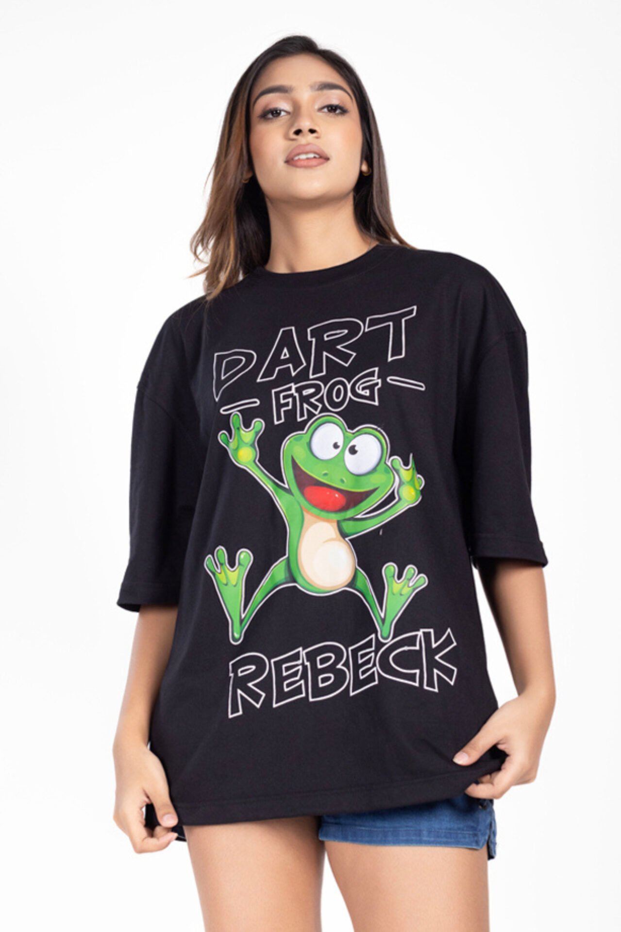 111 Dart Frog Rebeck Oversized Tee for Women cartoon graphic t-shirt