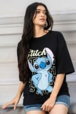 Stitch Oversized T-Shirt – Trendy Anime Streetwear Classic Tee - Image 4