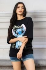 Stitch Oversized T-Shirt – Trendy Anime Streetwear Classic Tee - Image 3
