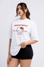 Adorable Hello Kitty Oversized T-Shirt for Women – Trendy Cute Streetwear - Image 3