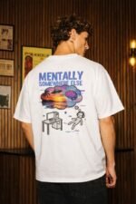 Mentally Somewhere Else Oversized Tee white cotton streetwear