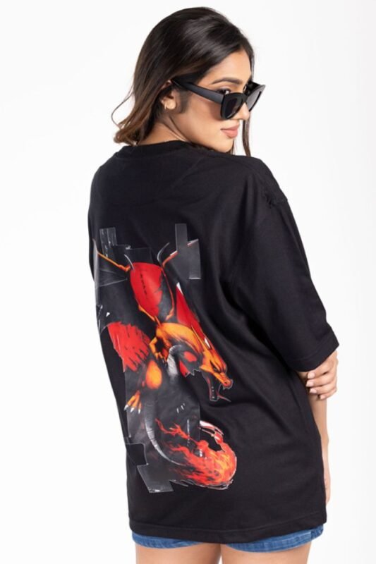 Dragon Oversized Tee for Women back print graphic