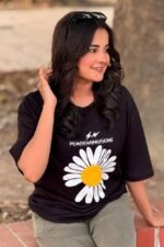 Peace Minus One Daisy Oversized Tee – Bold Trendy Streetwear for Women - Image 2