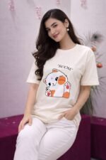Trendy Boom Cat Oversized T-Shirt for Women - Image 2