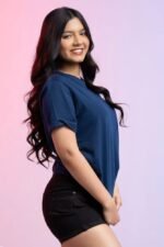 Navy Blue Oversized T-Shirt Women – Classic Soft Cotton Comfort Tee - Image 2