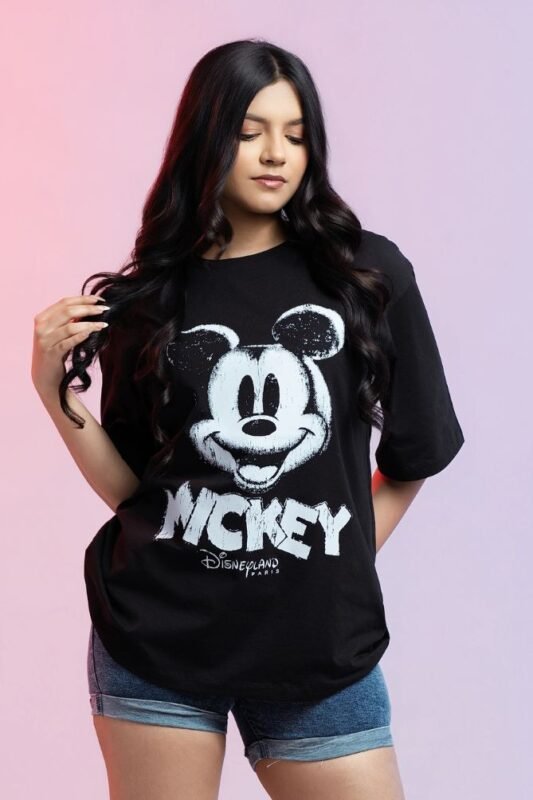 Mickey Oversized T-Shirt for women black vintage graphic tee